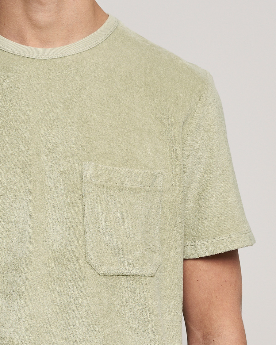 Mies | T-paidat | Stenströms | Towelling Cotton T-Shirt Olive