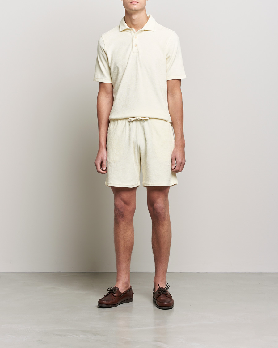 Mies | Alennusmyynti vaatteet | Stenströms | Towelling Cotton Shorts Cream