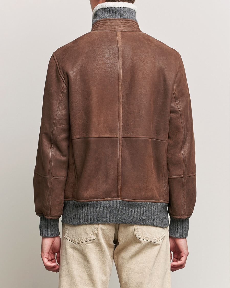 Mies | Takit | Brunello Cucinelli | Shearling Flight Jacket Dark Brown