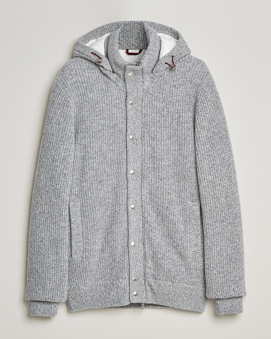 Mies | Takit | Brunello Cucinelli | Hooded Cashmere Jacket Light Grey