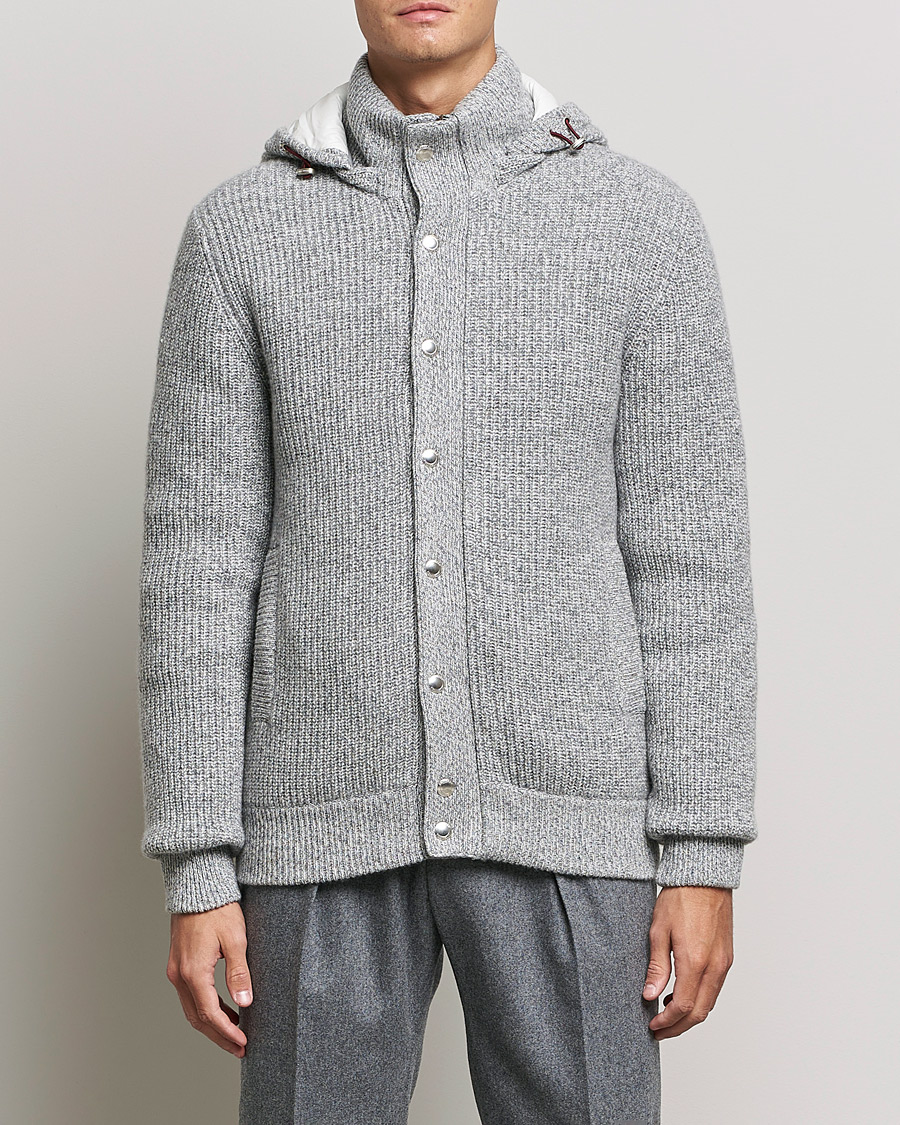 Mies | Takit | Brunello Cucinelli | Hooded Cashmere Jacket Light Grey