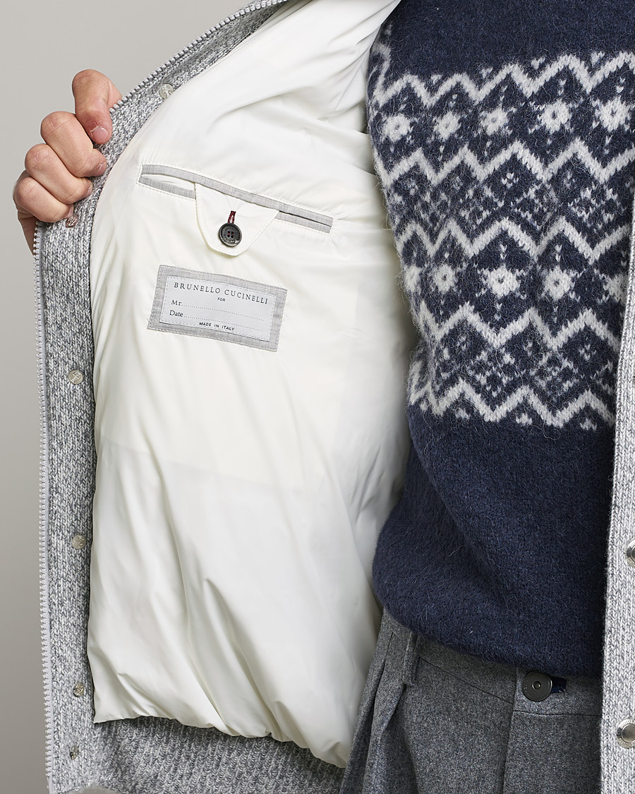 Mies | Takit | Brunello Cucinelli | Hooded Cashmere Jacket Light Grey