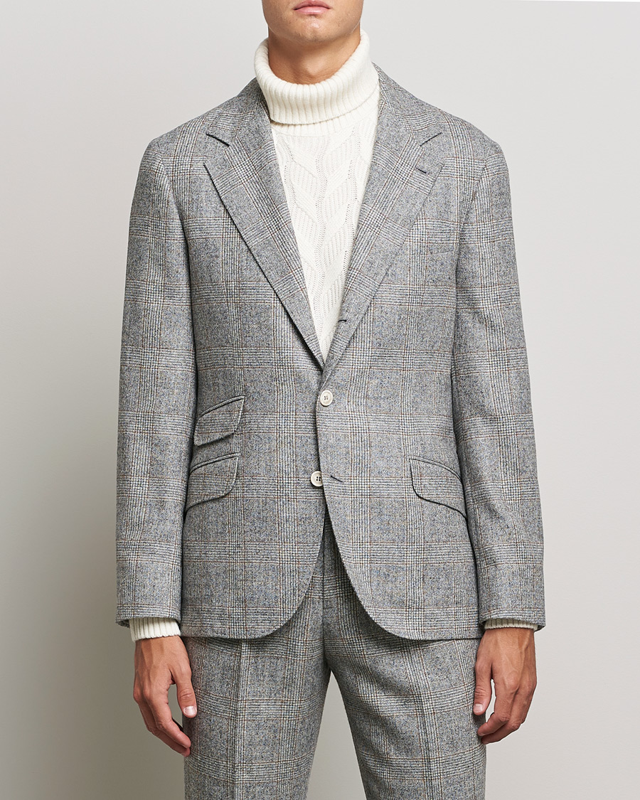 Mies | Brunello Cucinelli | Brunello Cucinelli | Prince Of Wales Flannel Suit Grey Melange