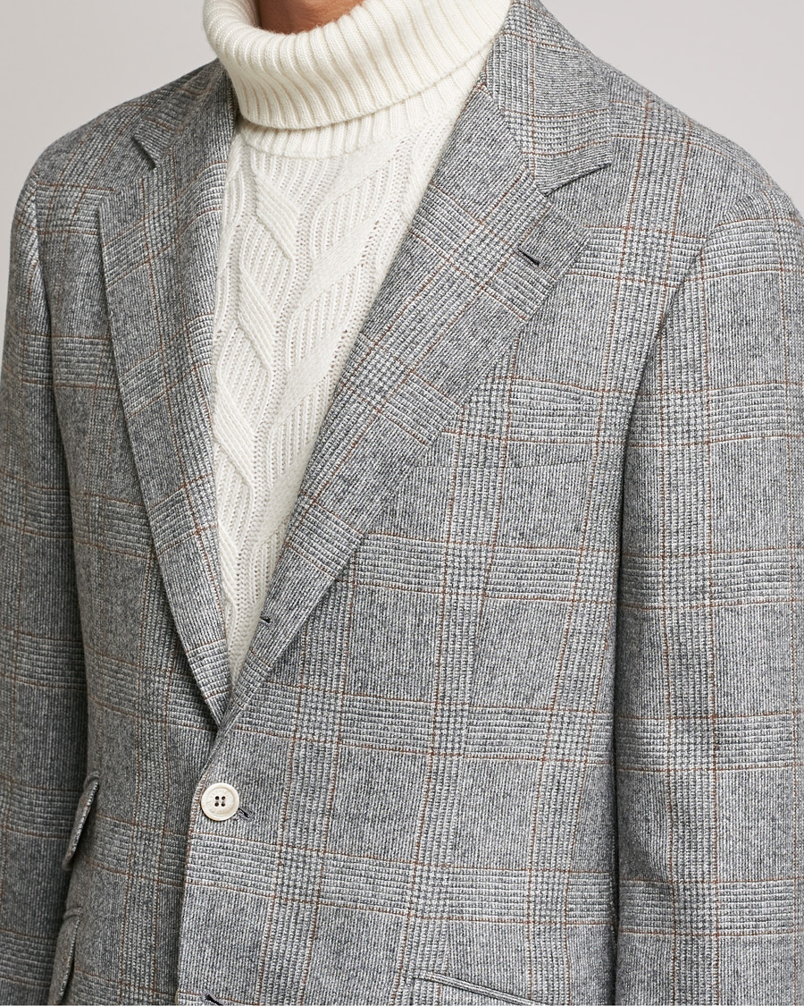 Mies | Puvut | Brunello Cucinelli | Prince Of Wales Flannel Suit Grey Melange