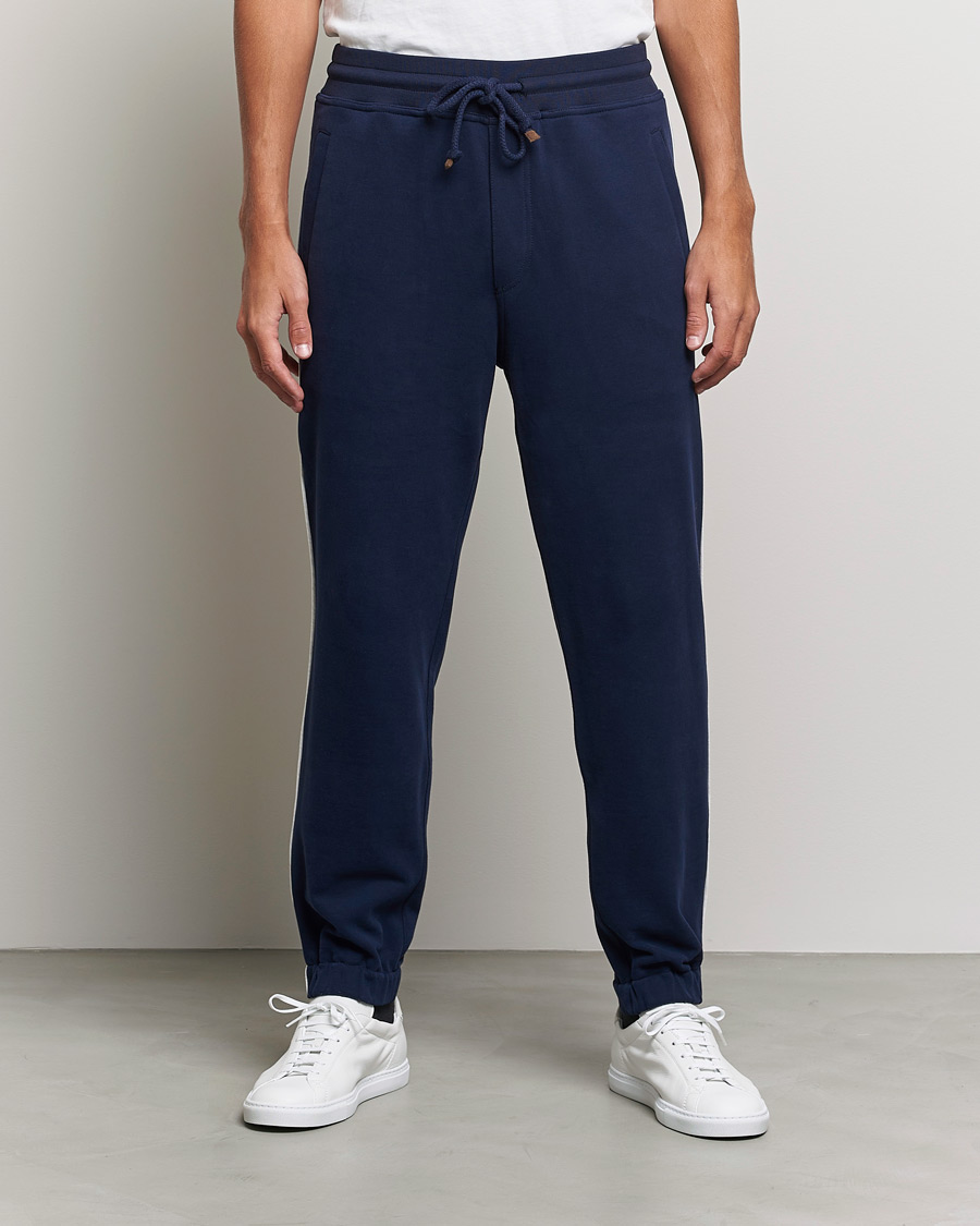 Mies | Housut | Brunello Cucinelli | Soft Cotton Joggers Cobalt Blue