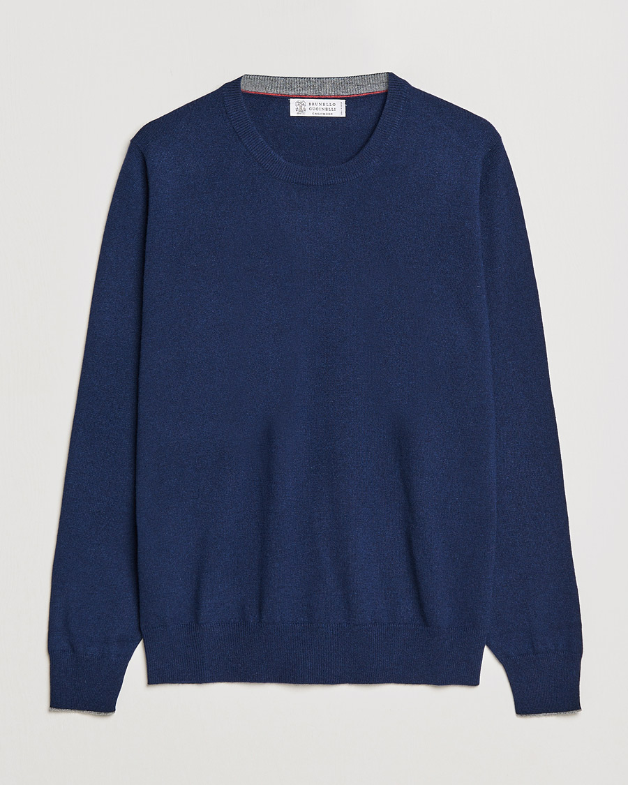 Mies | Puserot | Brunello Cucinelli | 2 Ply Cashmere Pullover Navy