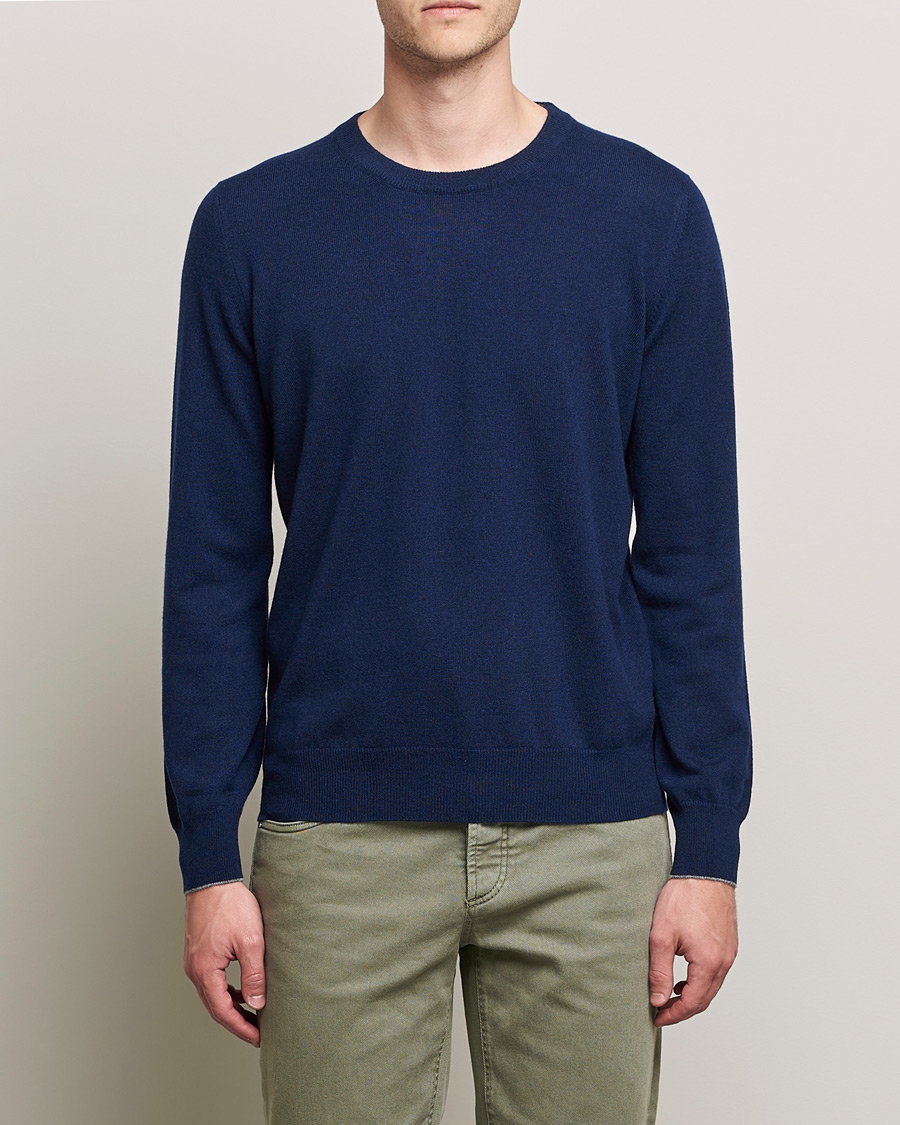 Mies | Puserot | Brunello Cucinelli | 2 Ply Cashmere Pullover Navy