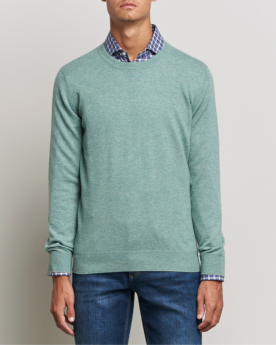 Mies | Puserot | Brunello Cucinelli | 2 Ply Cashmere Pullover Emerald Green