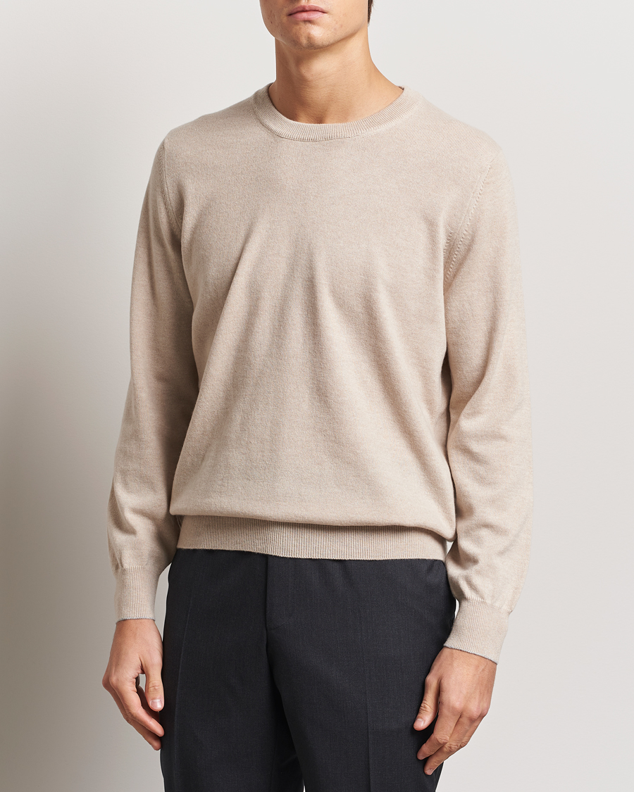 Mies | Puserot | Brunello Cucinelli | 2 Ply Cashmere Pullover Sand