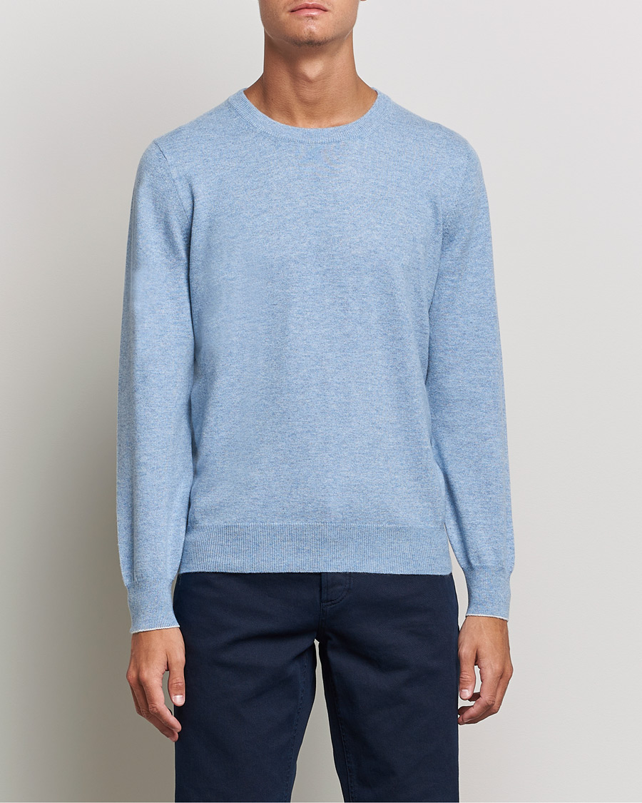 Mies | Puserot | Brunello Cucinelli | 2 Ply Cashmere Pullover Light Blue