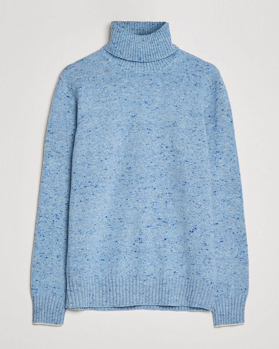 Mies | Puserot | Brunello Cucinelli | Cashmere Blend Rollneck Light Blue