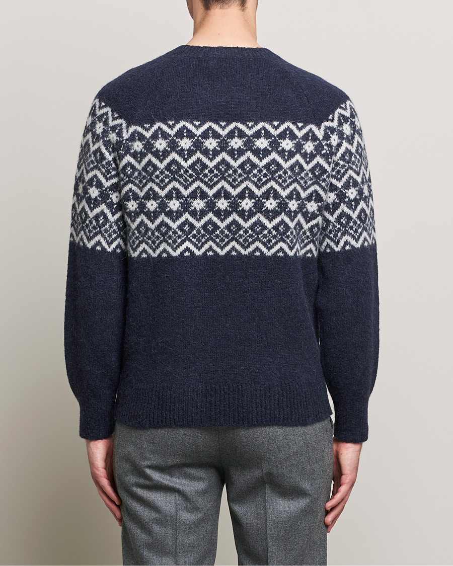 Mies | Puserot | Brunello Cucinelli | Alpaca Jacquard Sweater Dark Blue