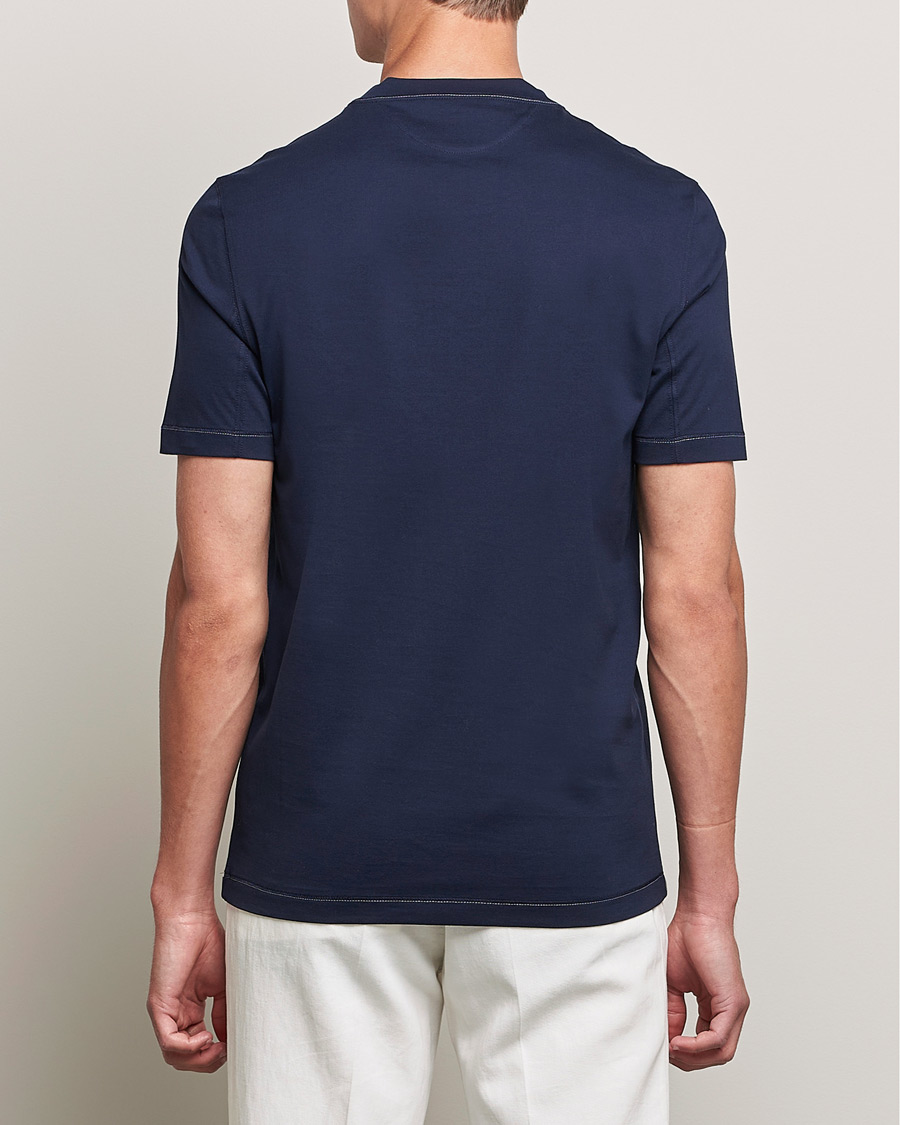 Mies | T-paidat | Brunello Cucinelli | Short Sleeve Logo T-Shirt Navy