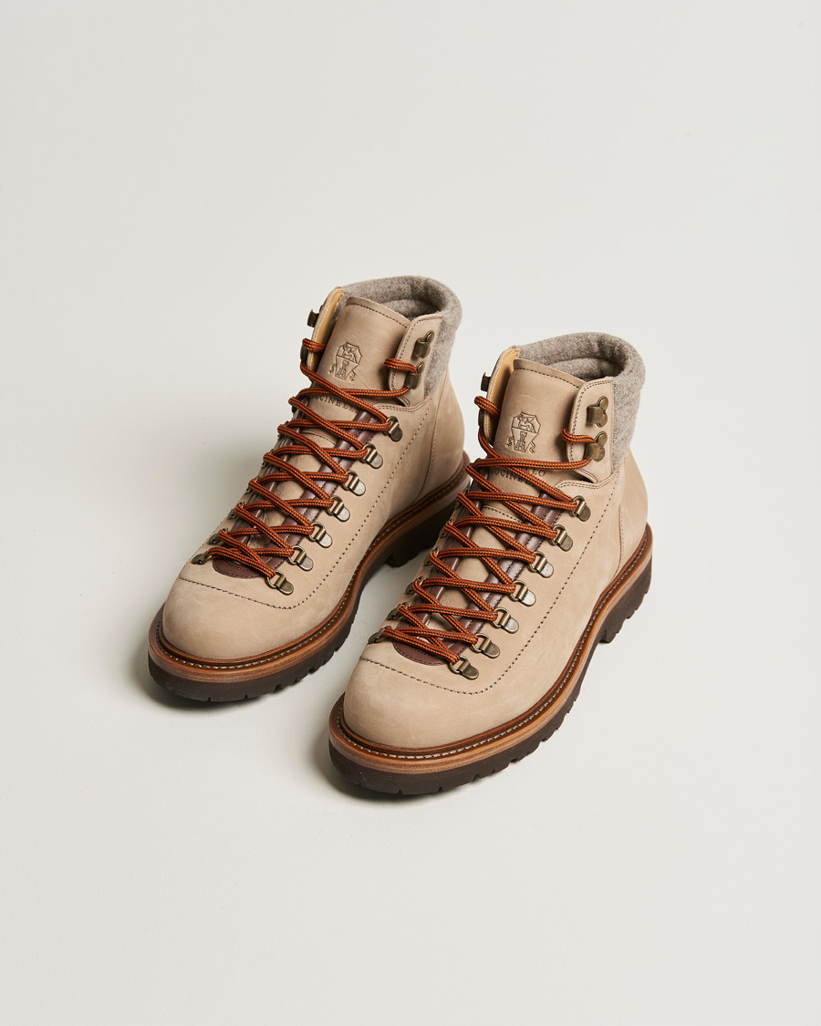 Mies | Käsintehdyt kengät | Brunello Cucinelli | Hiking Boot Stone Suede