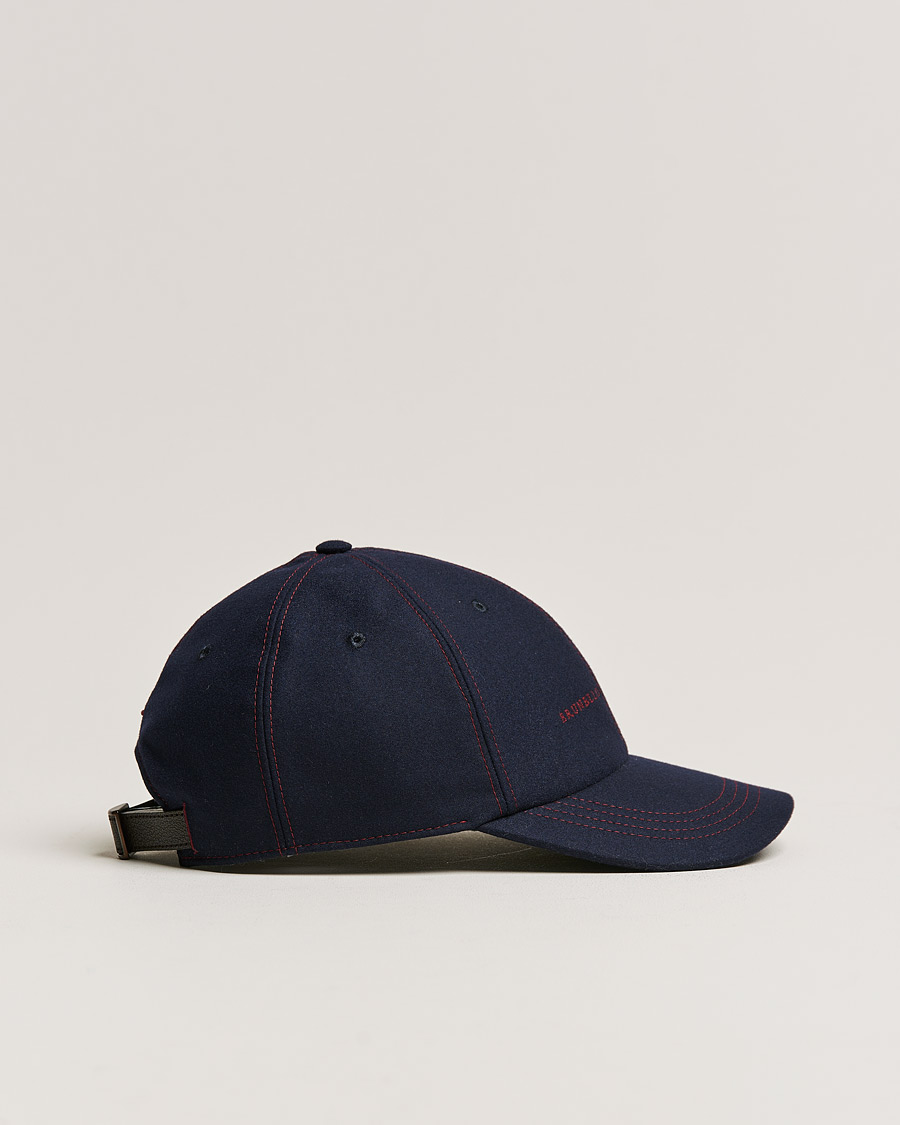 Mies | Brunello Cucinelli Flannel Baseball Cap Navy | Brunello Cucinelli | Flannel Baseball Cap Navy