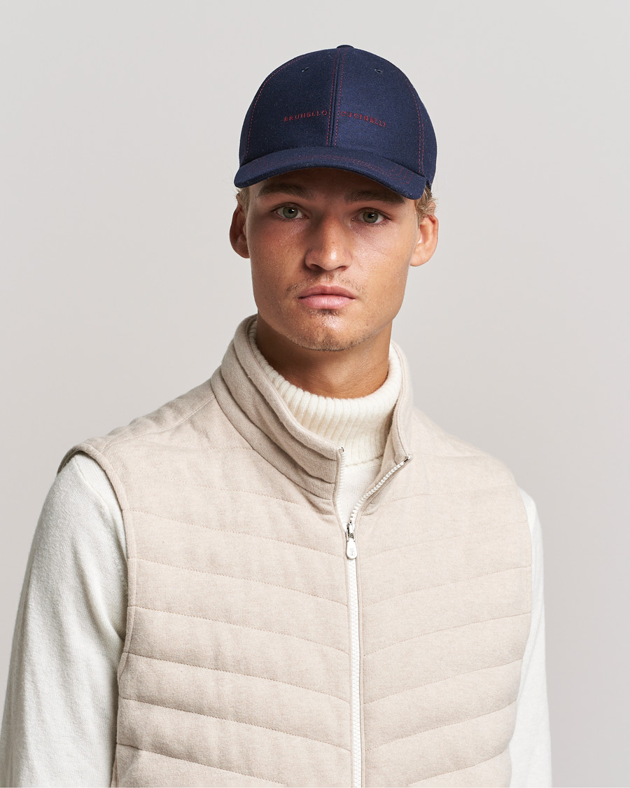 Mies | Brunello Cucinelli Flannel Baseball Cap Navy | Brunello Cucinelli | Flannel Baseball Cap Navy