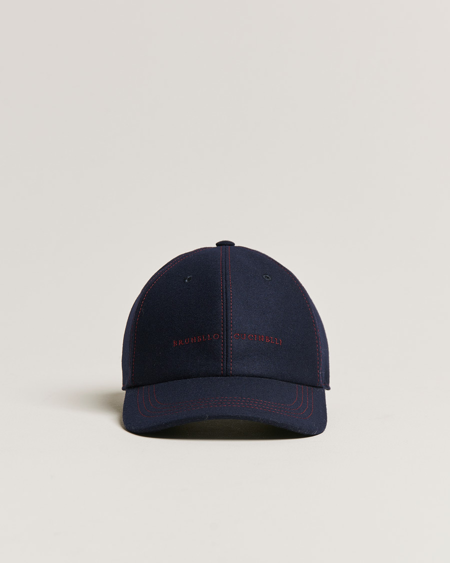 Mies | Brunello Cucinelli Flannel Baseball Cap Navy | Brunello Cucinelli | Flannel Baseball Cap Navy