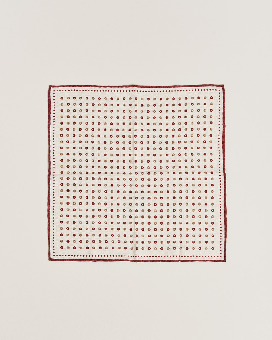Mies | Brunello Cucinelli Micro Dot Pocket Square White/Red | Brunello Cucinelli | Micro Dot Pocket Square White/Red