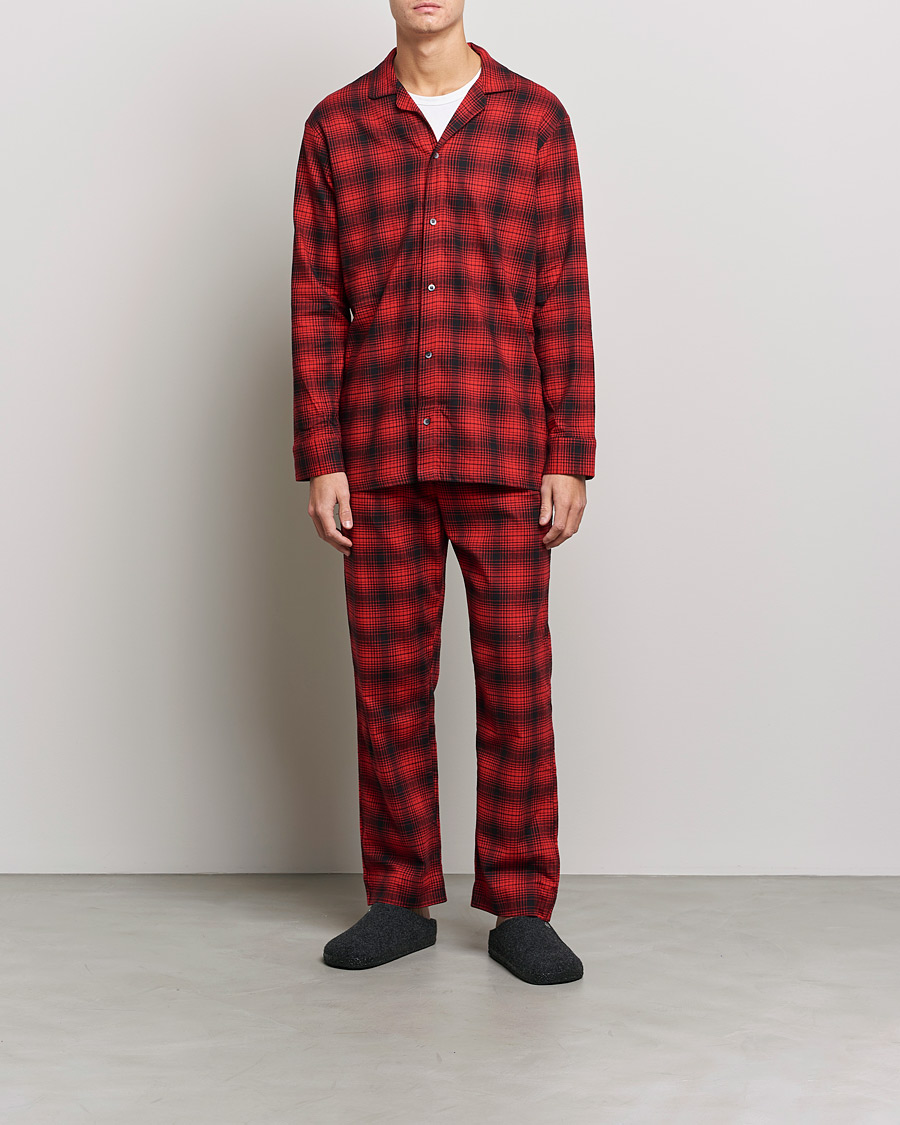 Mies | Yöpuvut ja kylpytakit | Calvin Klein | Cotton Checked Pyajama Set Red/Black