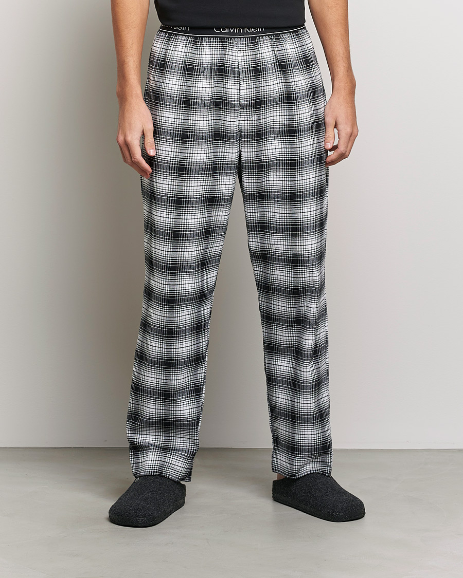 Mies | Yöpuvut ja kylpytakit | Calvin Klein | Brushed Cotton Checked Pyjama Pants Black/White