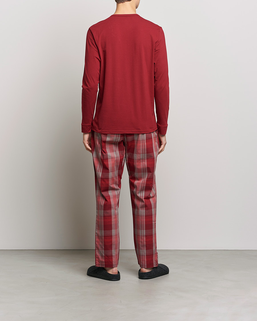 Mies | Yöpuvut | Calvin Klein | Logo Long Sleeve Checked Pyjama Set Red