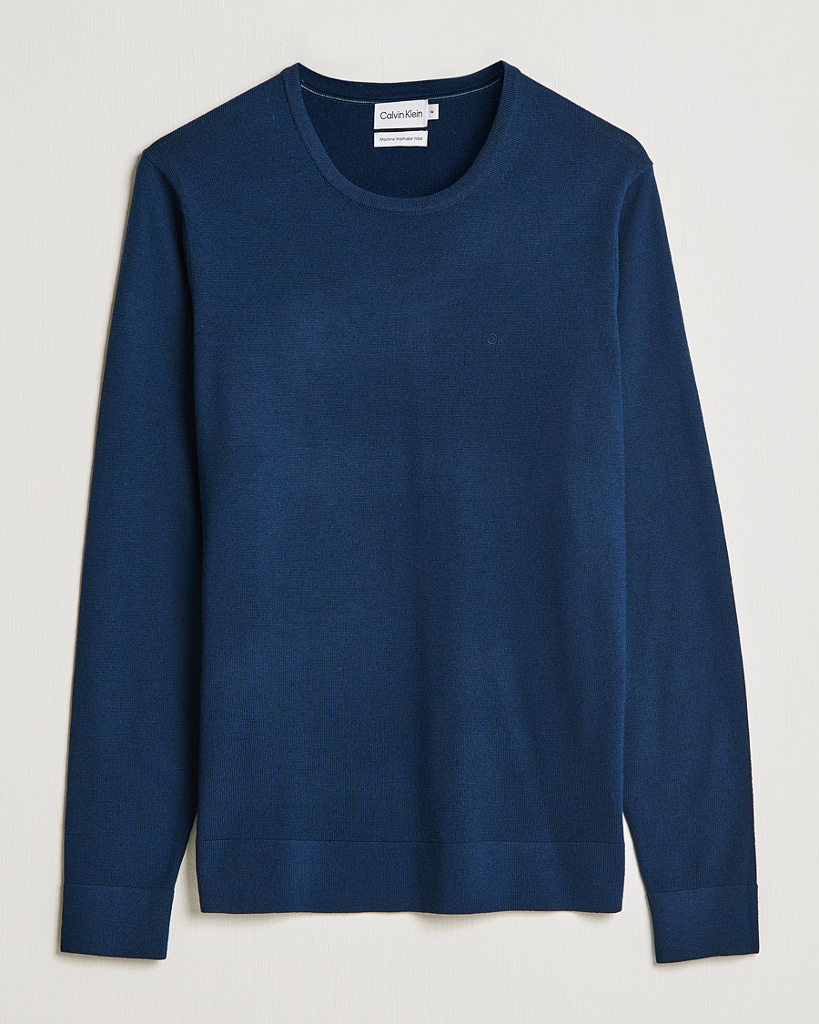 Miehet |  | Calvin Klein | Superior Wool Crew Neck Sweater Navy