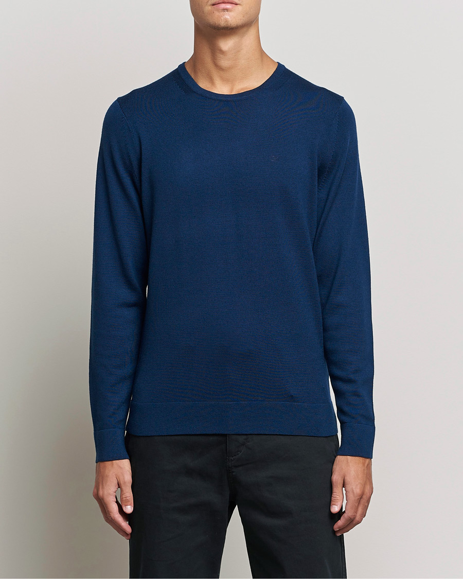 Mies | Puserot | Calvin Klein | Superior Wool Crew Neck Sweater Navy