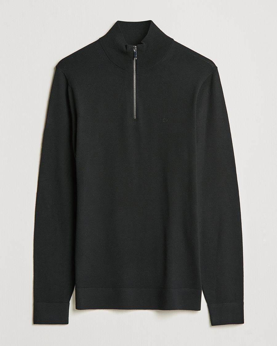 Miehet |  | Calvin Klein | Superior Wool Half Zip Sweater Black