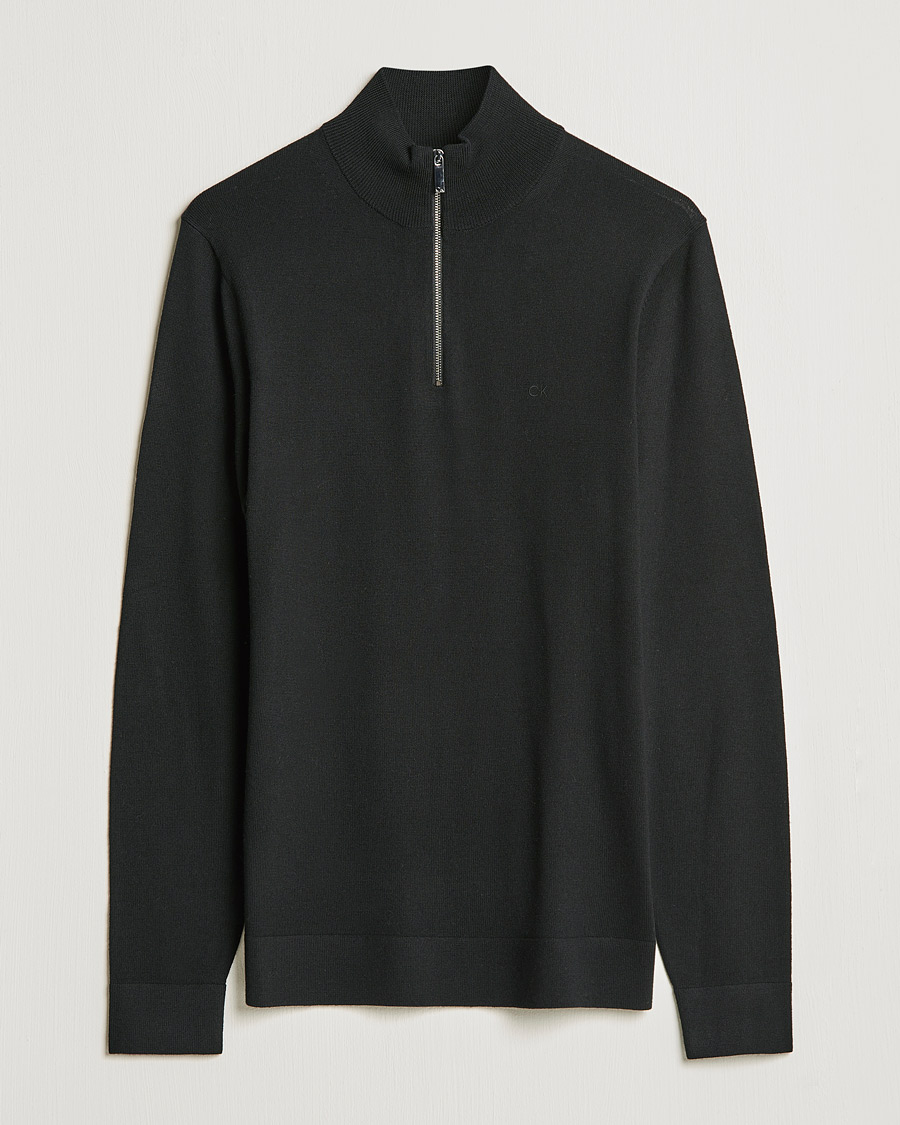 Mies | Puserot | Calvin Klein | Superior Wool Half Zip Sweater Black