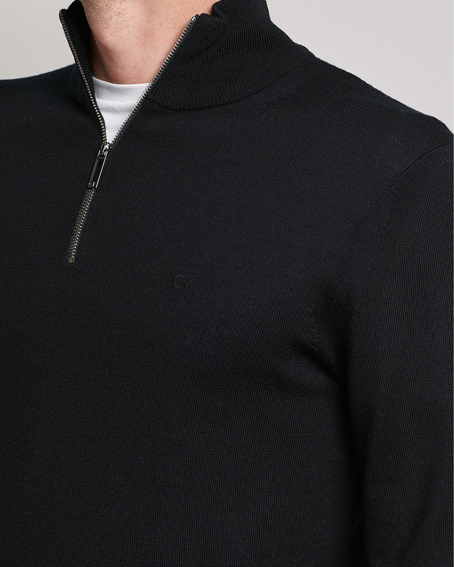 Mies | Puserot | Calvin Klein | Superior Wool Half Zip Sweater Black