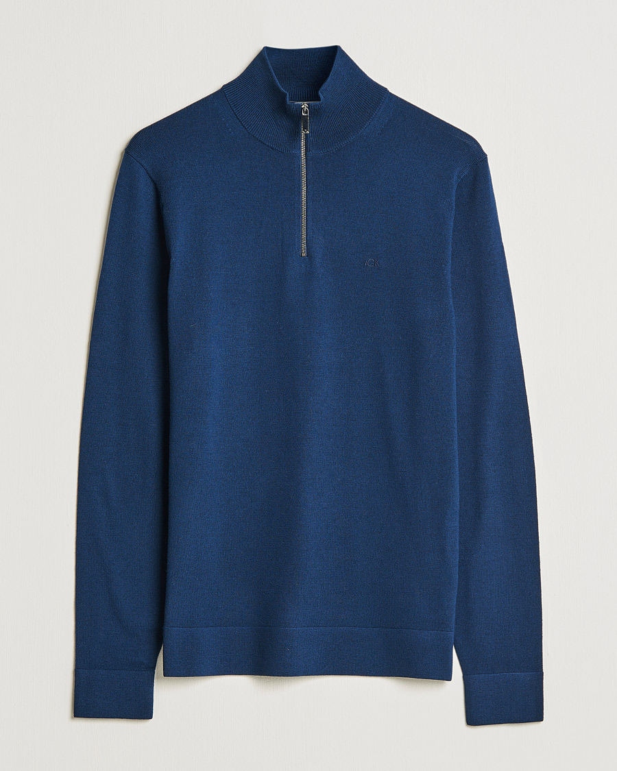 Mies | Puserot | Calvin Klein | Superior Wool Half Zip Sweater Navy