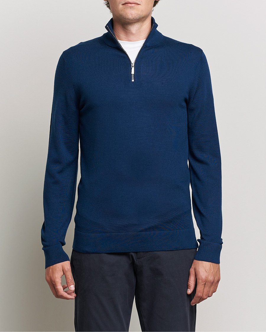Mies | Puserot | Calvin Klein | Superior Wool Half Zip Sweater Navy