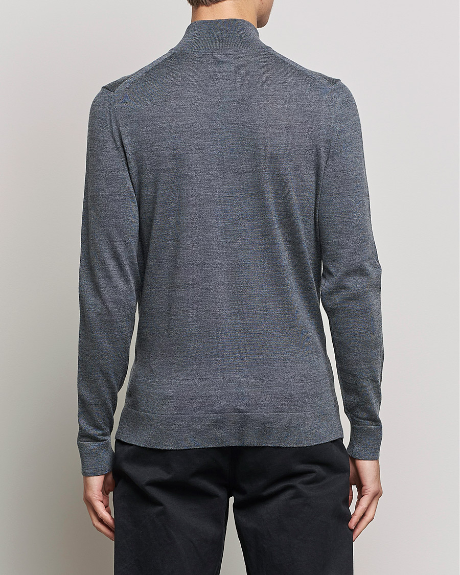 Mies | Puserot | Calvin Klein | Superior Wool Full Zip Sweater Dark Grey Heather