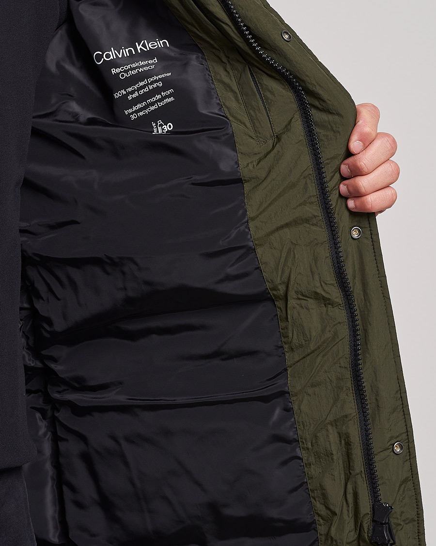 Mies | Takit | Calvin Klein | Crinkle Nylon Long Puffer Jacker Dark Olive