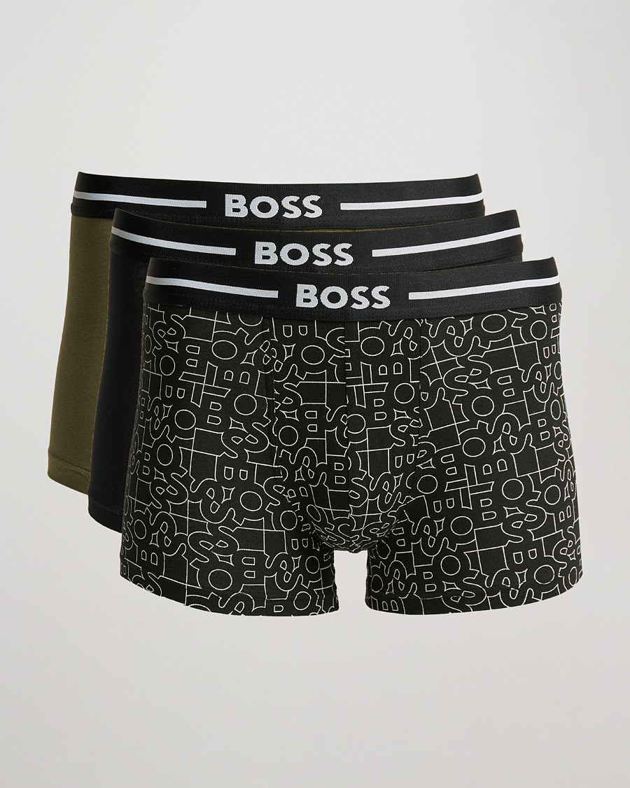 Mies | Alusvaatteet | BOSS | 3-Pack Boxer Trunk Green/Multi/Black