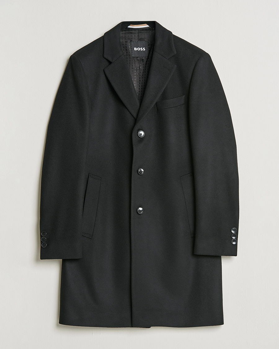 Miehet |  | BOSS | Hyde Wool/Cashmere Coat Black