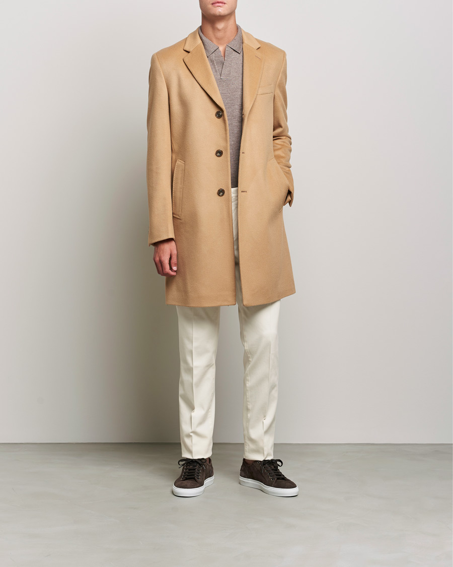 Mies | Päällystakit | BOSS | Hyde Wool/Cashmere Coat Medium Beige
