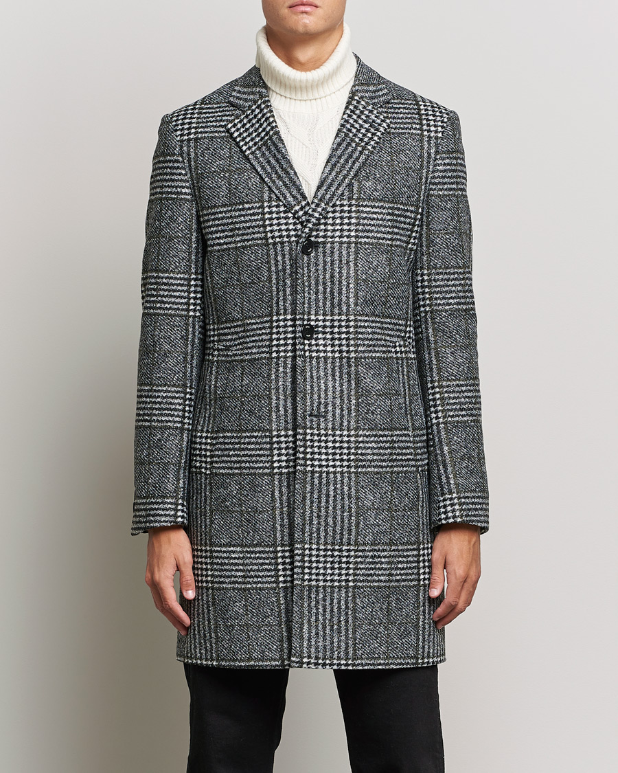 Mies | Business & Beyond | BOSS | Hyde Wool Checked Coat Black/Grey