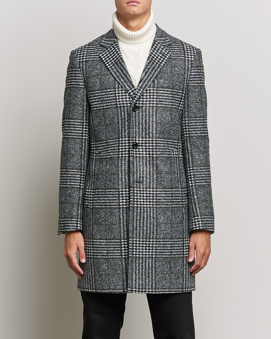 Mies | Takit | BOSS BLACK | Hyde Wool Checked Coat Black/Grey