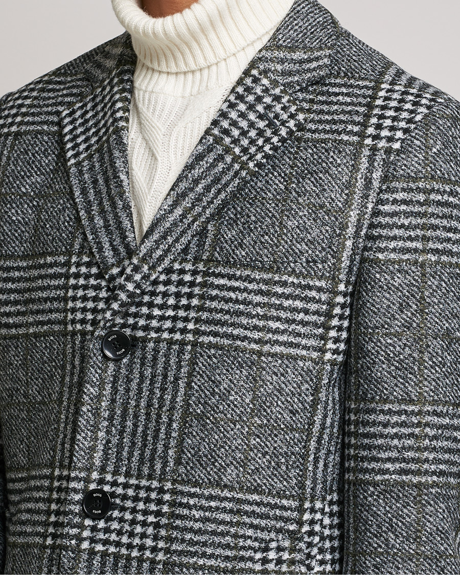 Mies | Takit | BOSS BLACK | Hyde Wool Checked Coat Black/Grey