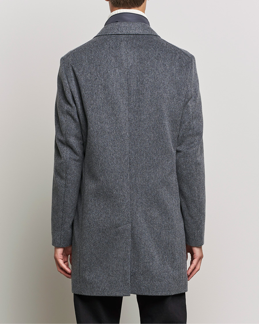 Mies | Takit | BOSS BLACK | BOSS Hyde Wool/Cashmere Stand Up Collar Coat Silver