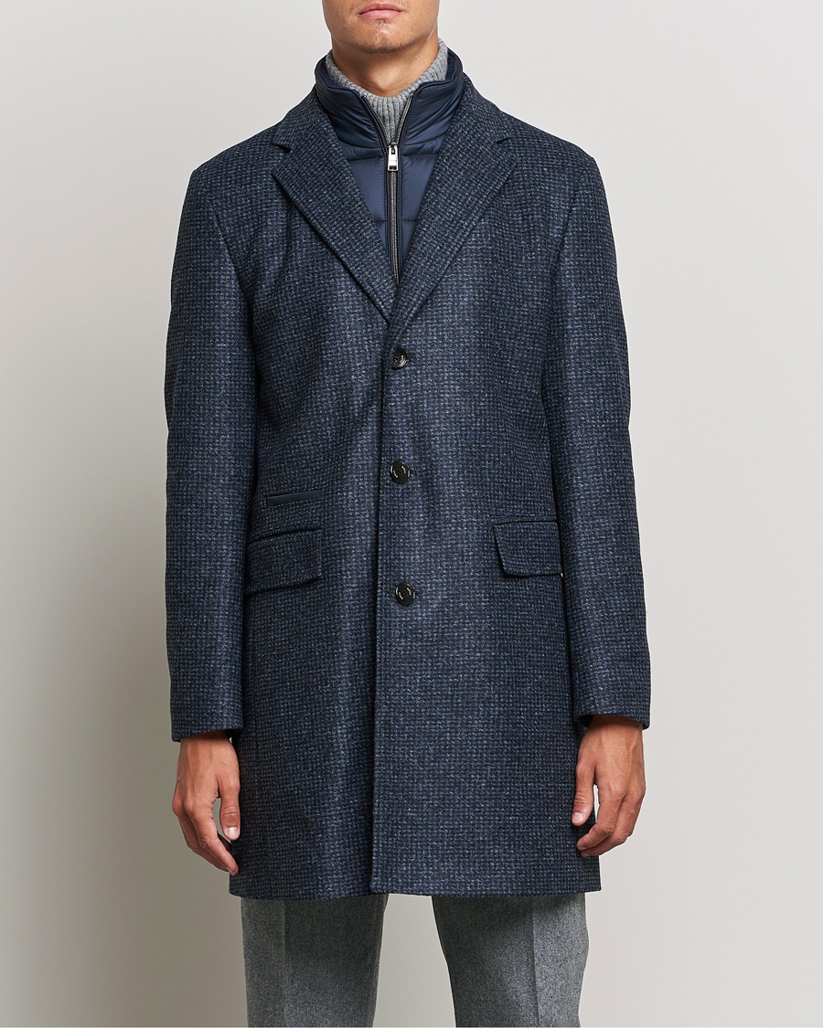 Mies | Takit | BOSS | Hyde Wool/Cashmere Stand Up Collar Coat Dark Blue