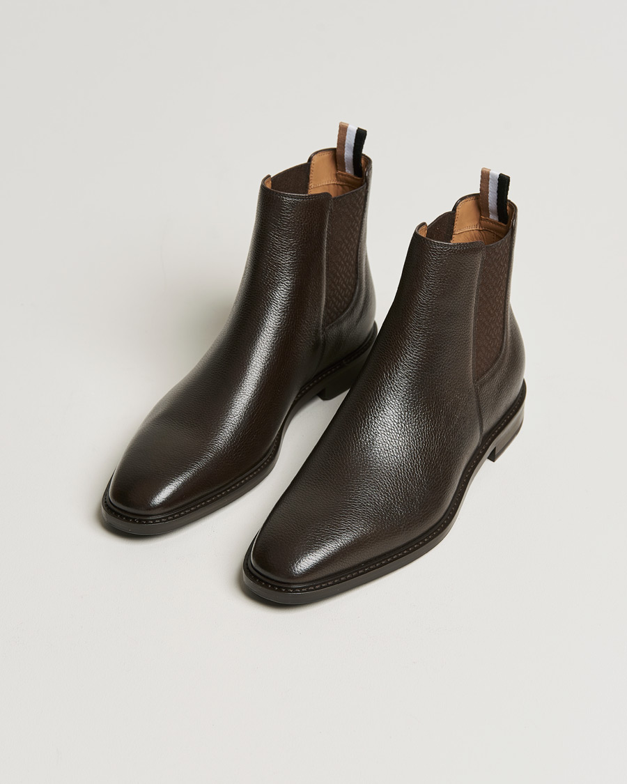 Mies |  | BOSS | Lisbon Leather Chelsea Boots Dark Brown