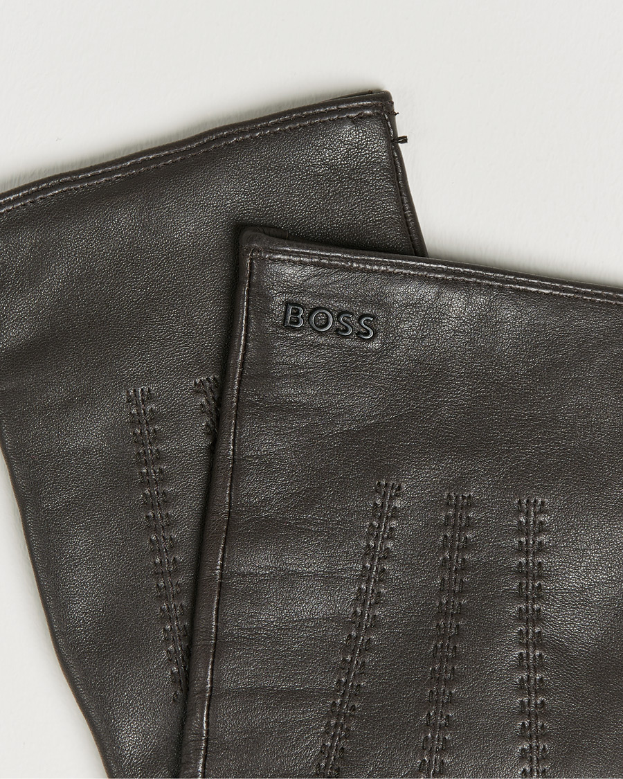 Mies | Hainz Leather Gloves Medium Brown | BOSS BLACK | Hainz Leather Gloves Medium Brown