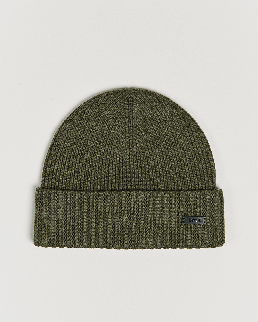 Mies | BOSS Fati Beanie Open Green | BOSS BLACK | BOSS Fati Beanie Open Green