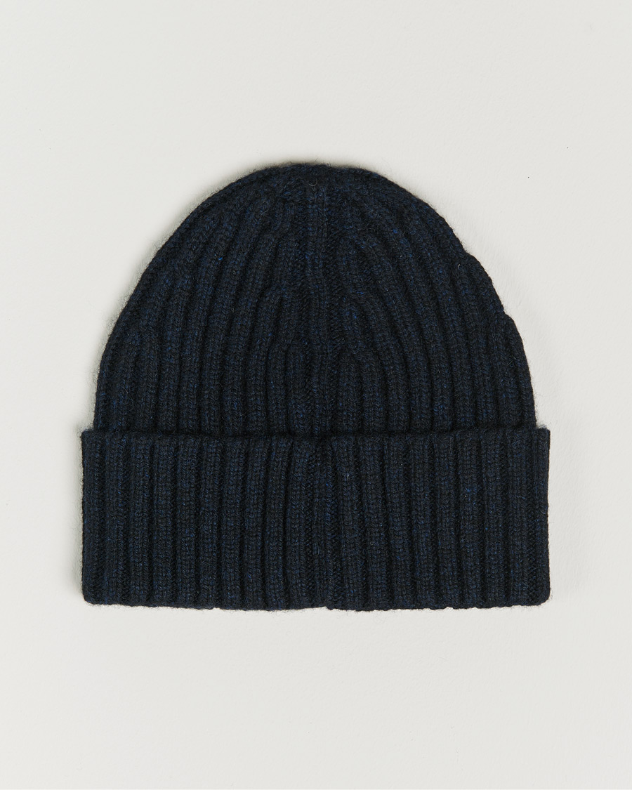 Mies | Lino Cable Knitted Beanie Dark Blue | BOSS BLACK | Lino Cable Knitted Beanie Dark Blue