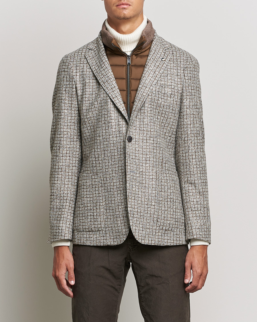 Mies | Pikkutakit | BOSS BLACK | Hanry Wool Checked Patch Pocket Blazer Silver