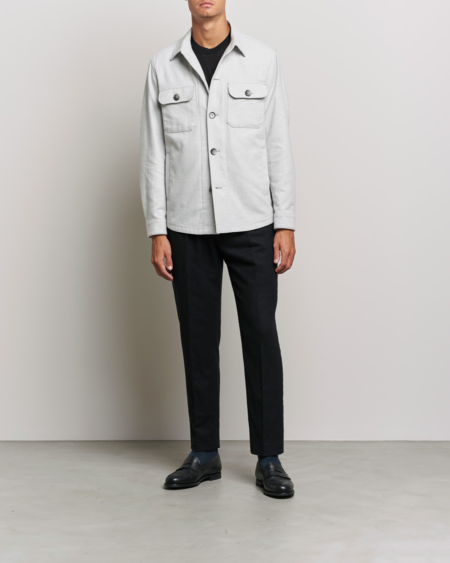 Mies | Kauluspaidat | BOSS BLACK | Carper Overshirt Open Grey