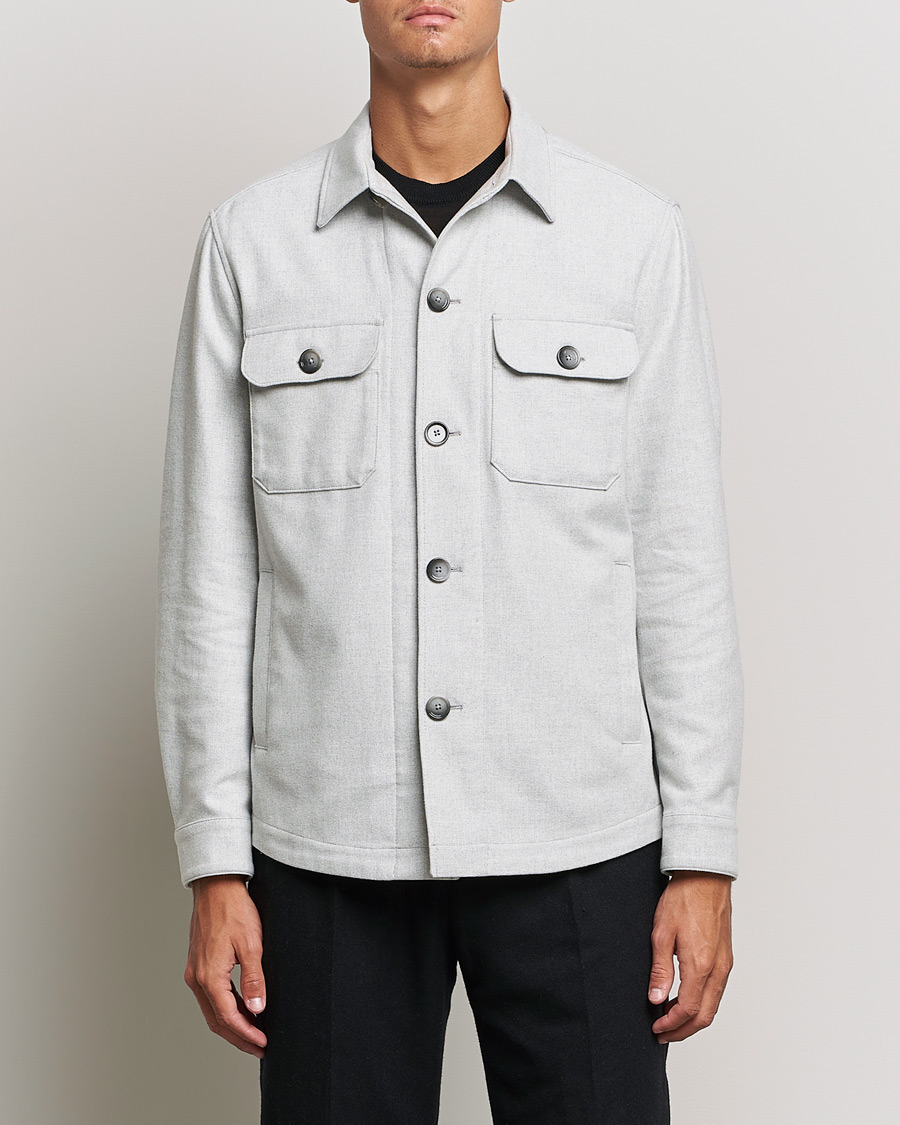 Mies | Kauluspaidat | BOSS BLACK | Carper Overshirt Open Grey