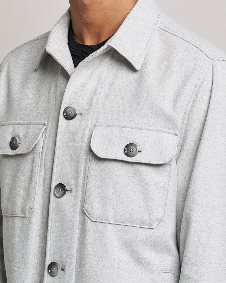 Mies | Kauluspaidat | BOSS BLACK | Carper Overshirt Open Grey